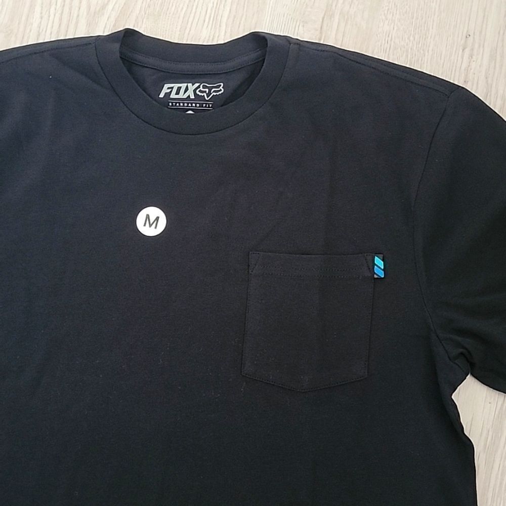 Fox Racing Fox Head Black T-Shirt with front pocket - Picture 2 of 9